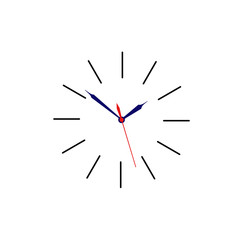 Clock sign without body for use as icon placed on white