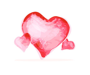 Artistic watercolor Valentine day element design.