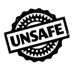 Unsafe rubber stamp. Grunge design with dust scratches. Effects can be easily removed for a clean, crisp look. Color is easily changed.