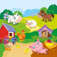 Cartoon Cute Farm Animals