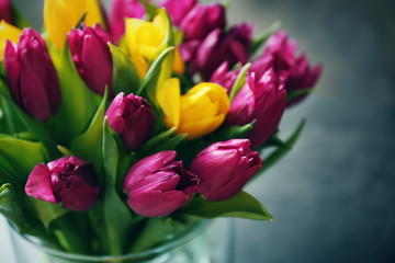 Bouquet of beautiful tulips, closeup