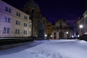 Fototapeta na wymiar Winter night , Prague, Czech republic, Europe