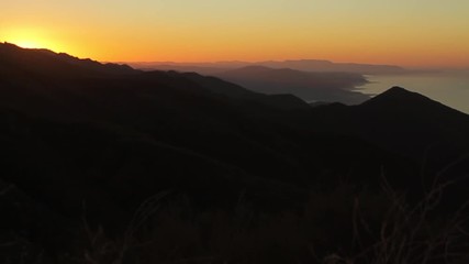 Sunrise pre dawn with coastal mountains