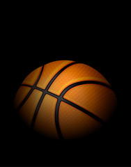 Realistic Basketball Illustration with Black Background