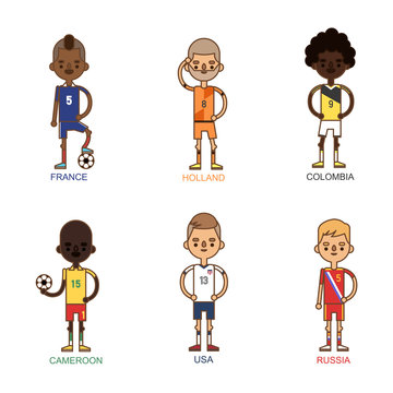National Euro Cup soccer football teams vector illustration
