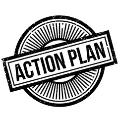 Action Plan rubber stamp. Grunge design with dust scratches. Effects can be easily removed for a clean, crisp look. Color is easily changed.