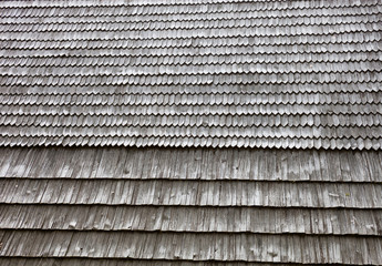 Old wooden shingle roof