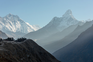 Morning view of the  Ama Dablam (6814 m) - Nepal, Himalayas