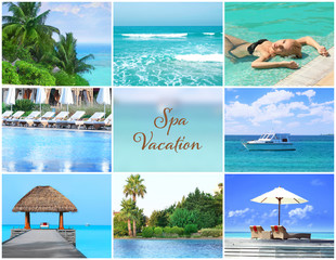Spa vacation concept. Luxury resort collage