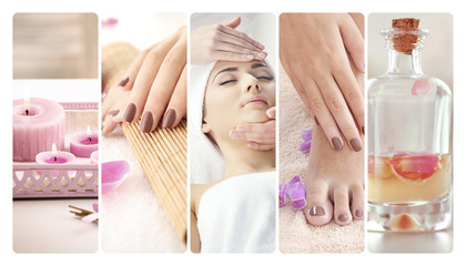 Spa concept. Luxury treatment collage