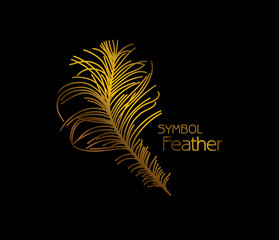 Feather stylized symbol.