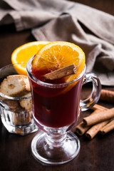 Mulled Wine Cocktail with Cinnamon Stick
