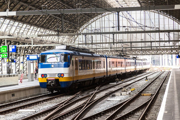 Obraz premium Central train station in Amsterdam