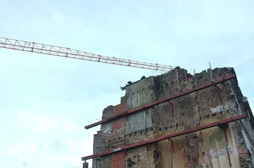 Construction of an old building 