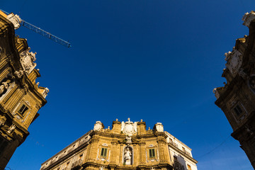 Fototapeta na wymiar Quattro Canti square in Palermo, Italy