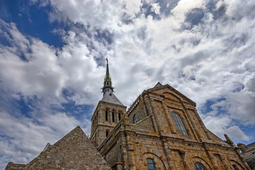 Fototapeta na wymiar Medieval abbey Mont Saint-Michel in France