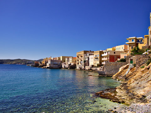 Little Venice On Syros Island, Greece..