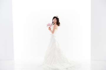 Fototapeta na wymiar young asian woman wedding image