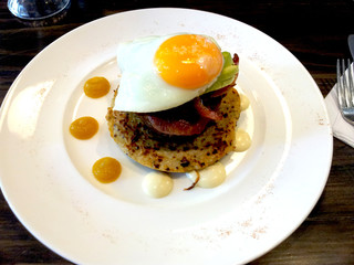 Fancy breakfast egg yolk