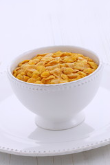 Healthy corn flakes breakfast