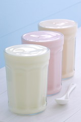 Fresh assorted yogurt