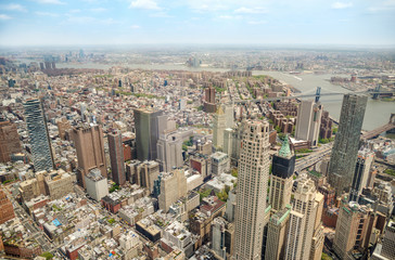 Fototapeta na wymiar Aerial view of Manhattan, New York City, USA