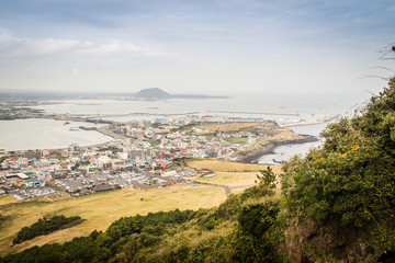 Fototapeta na wymiar View from Seongsan Ilchulbong (