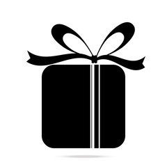 black gift box icon for anniversary ,holiday and christmas, vector