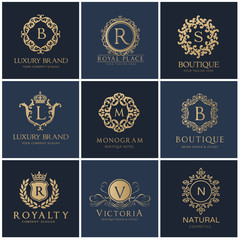 Obraz premium Luxury Hotel logo collection elegant brand identity design for hotel and fashion brand identity.