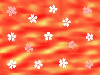 桜　赤&金背景