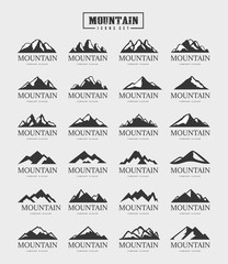 Mountain logo template , Mountain icon, Mountain symbol vector set.