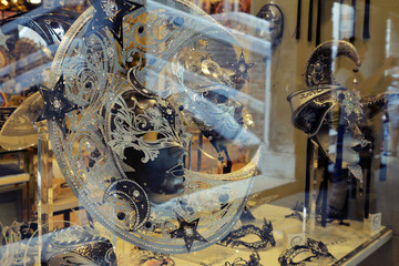 Venetian masks in store display