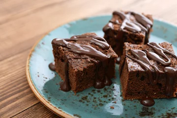 Rolgordijnen Huisgemaakte chocolade brownies © tashka2000