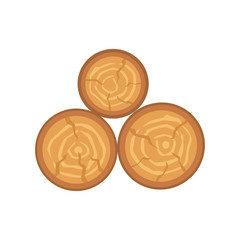 Tree wood slices vector set