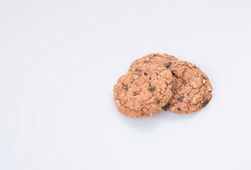 cookies or chocolate cookies on a background.