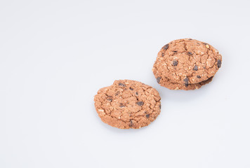 cookies or chocolate cookies on a background.