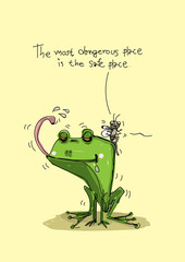 cute frog cartoon and insect - 132391543