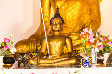 Old buddha statue in wat nam hu ,Pai Mae hong son Thailand
