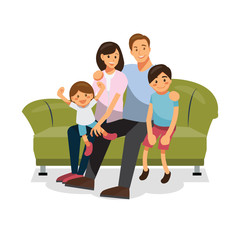 Obraz premium family together on the sofa