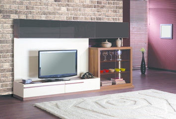 Living room with TV stand