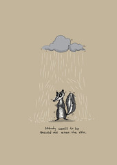 vector skunk and the rain - 132392544