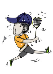 badminton cartoon vector - 132392771