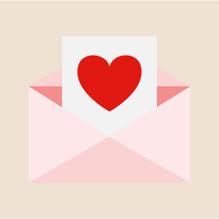 love envelope. romance and cute design concept. vector illustration.