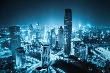Obraz na płótnie Canvas tianjin cityscape at night