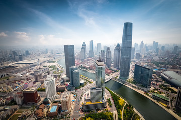aerial view of tianjin cityscape