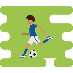 Illustration of soccer player in flat design style. eps10