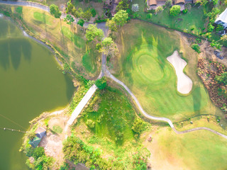 Aerial view of a beautiful golf course