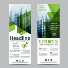 Greenery Roll up layout template mock up. flag flyer banner backdrop design. vector illustration background