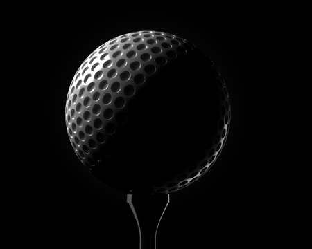 Golf ball closeup on a tee