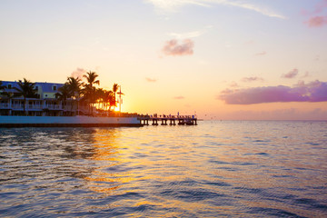Naklejka premium Beautiful sunrise on Key West, Florida, USA